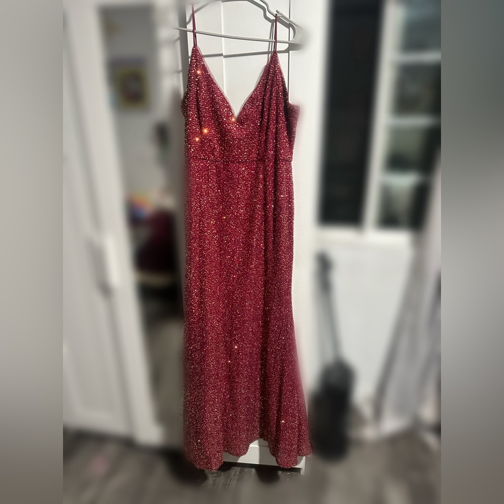 Red sequin prom HoCo dress